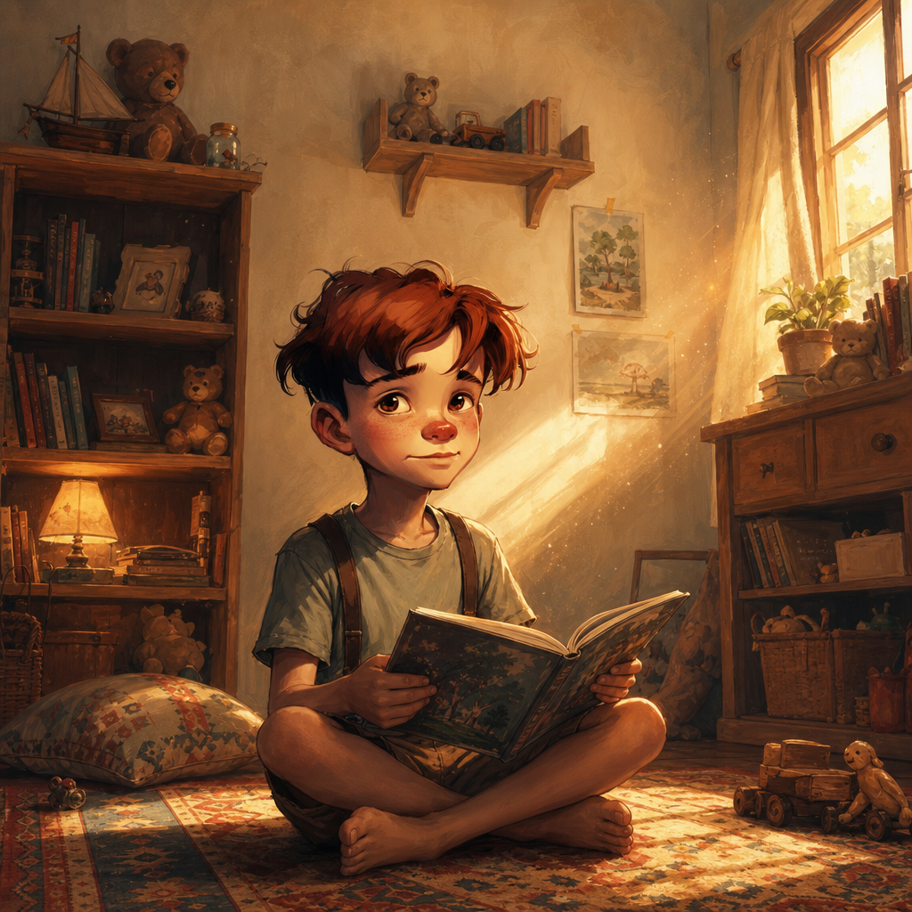Spread — reading by lamplight