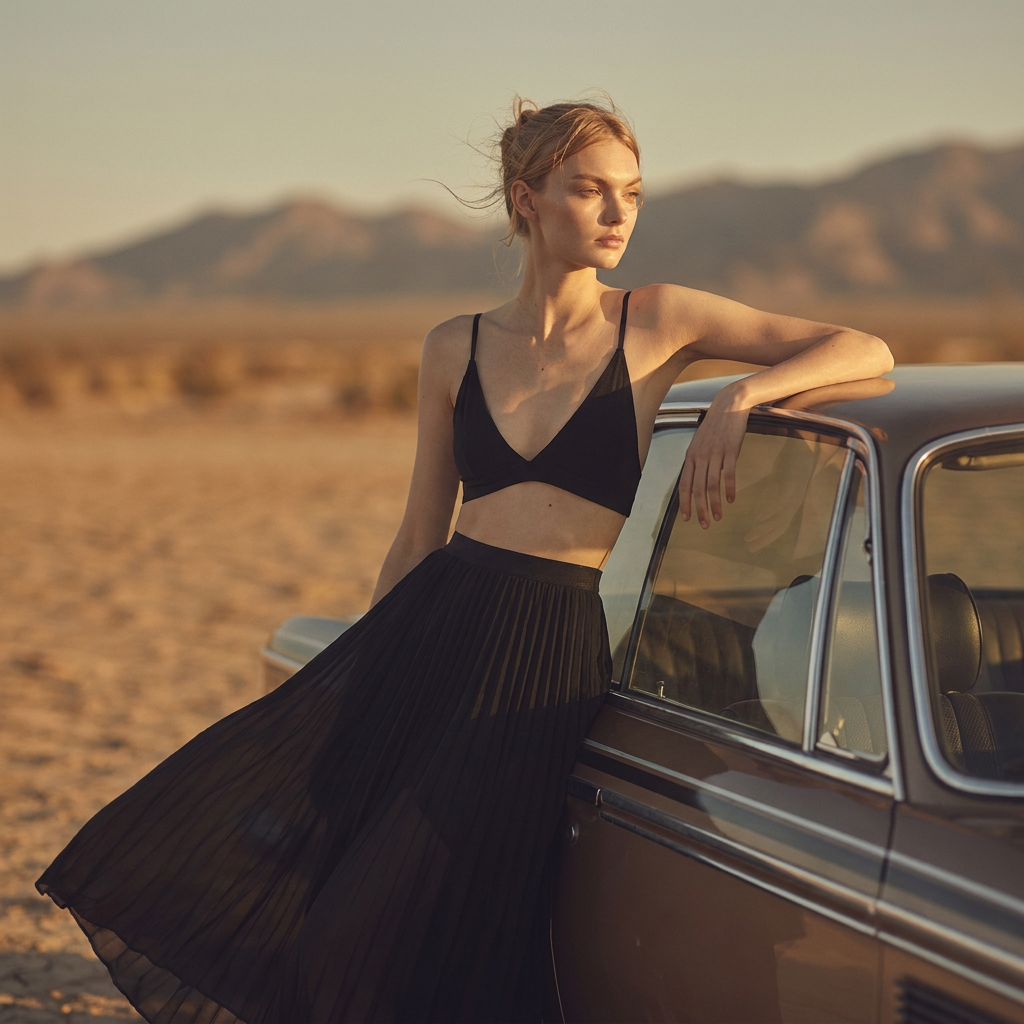 Editorial — leaning pose
